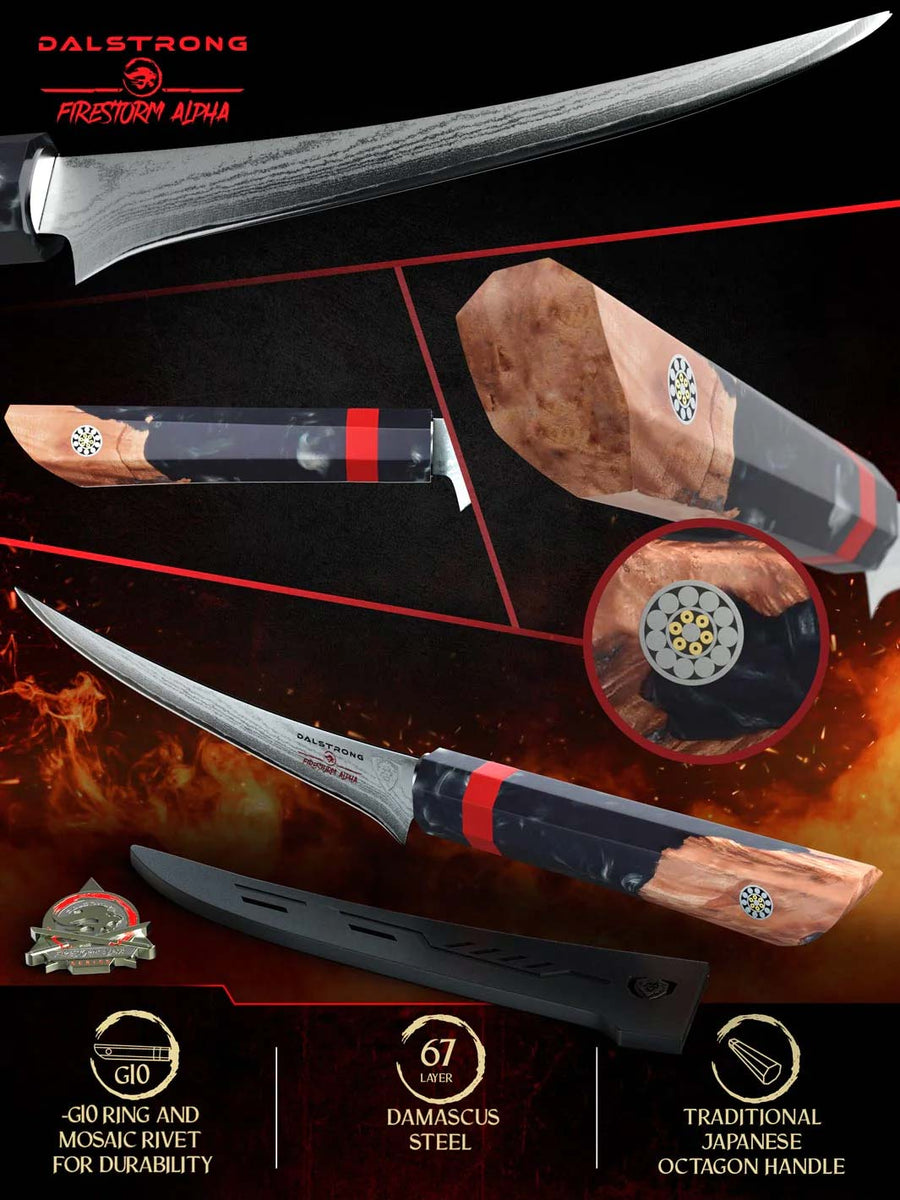 Curved Boning Knife 6" Firestorm Alpha Series Dalstrong