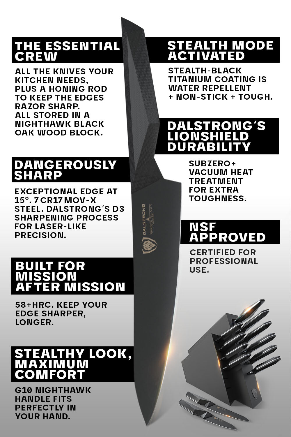 DALSTRONG - Set di Coltelli da Bistecca - Serie Shadow Black - Lame da DALSTRONG - Set di Coltelli da Bistecca - Serie Shadow Black - Lame da